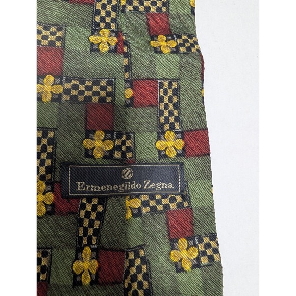 Ermenegildo Zegna Other - Ermenegildo Zegna Necktie Multicolor Geometric Silk Textured Tie All Over Italy